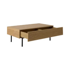 Table basse avec tiroir bois pieds métal Alex