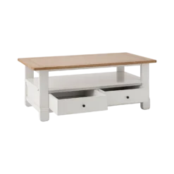 Table basse bois massif 2 tiroirs Embellie