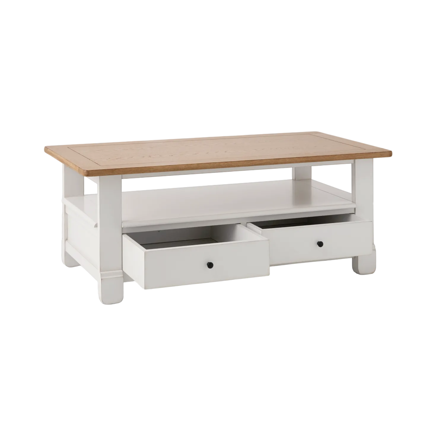 Table basse bois massif 2 tiroirs Embellie