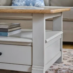 Table basse bois massif 2 tiroirs Embellie