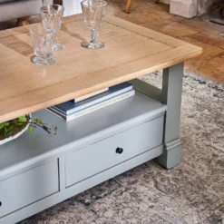 Table basse bois massif 2 tiroirs Embellie
