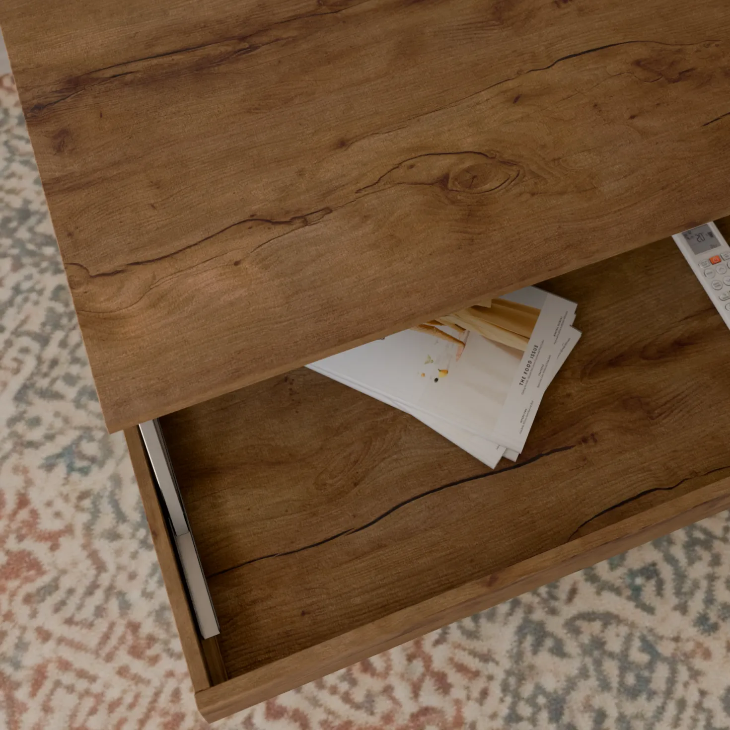 Table basse relevable décor bois Gabriela