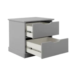 Table de chevet 2 tiroirs bois Théa, Gris