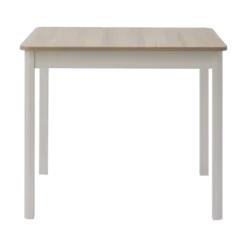 Table à manger carrée décor bois et blanc 2 à 4 personnes Adeline