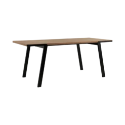 Table à manger rectangulaire bois pieds métal noir 6 personnes Drift