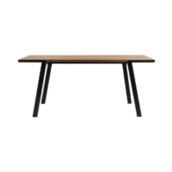 Table à manger rectangulaire bois pieds métal noir 6 personnes Drift