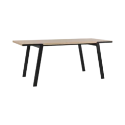 Table à manger rectangulaire bois pieds métal noir 6 personnes Drift