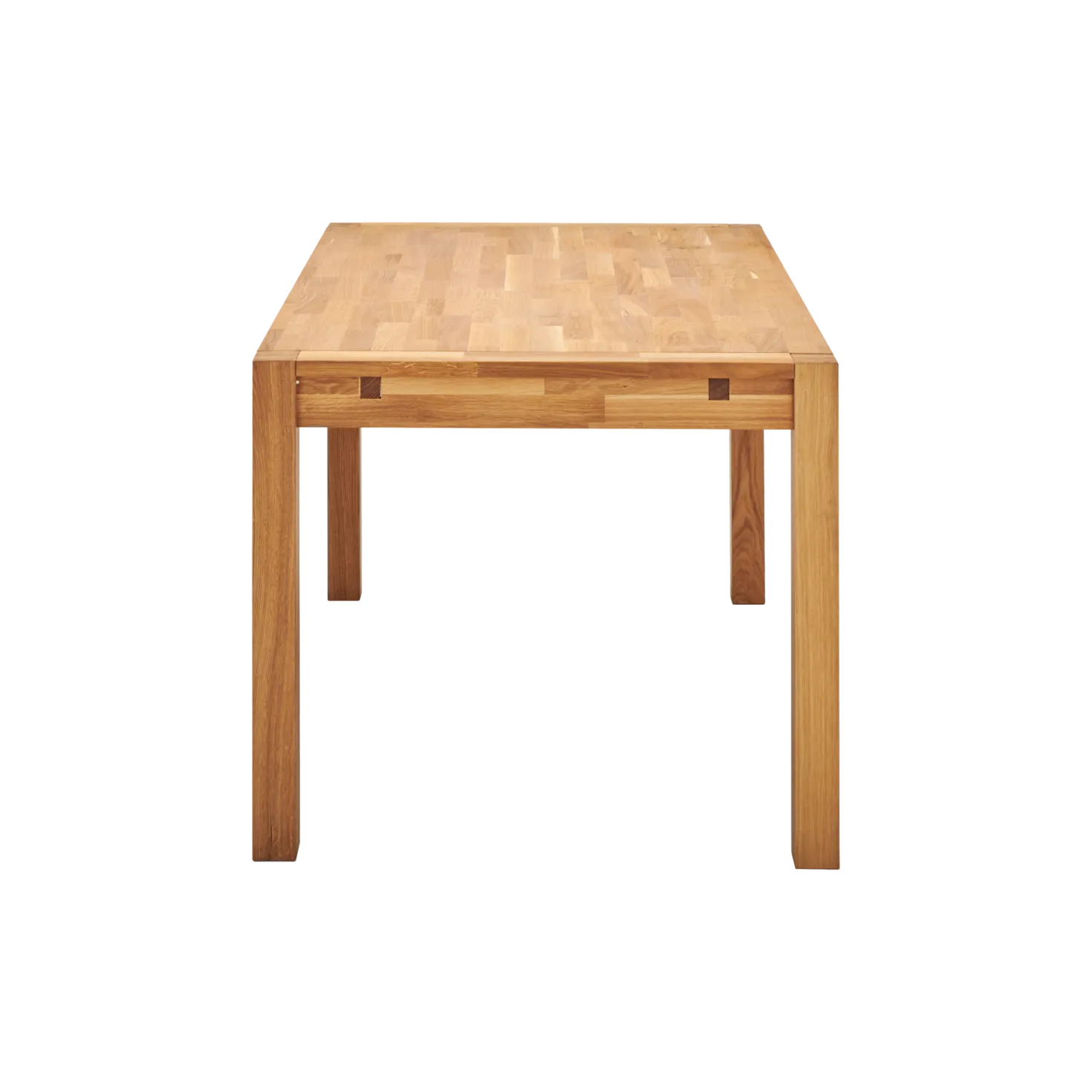 Table à manger rectangulaire chêne massif 6 personnes avec rallonges en option Luminescence