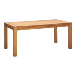 Table à manger rectangulaire chêne massif avec rallonges 6 à 10 personnes Luminescence
