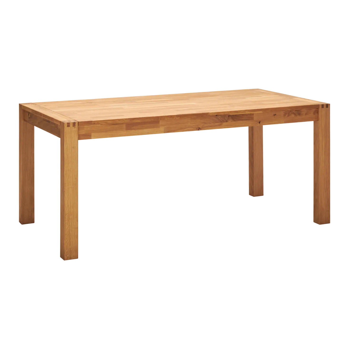 Table à manger rectangulaire chêne massif avec rallonges 6 à 10 personnes Luminescence