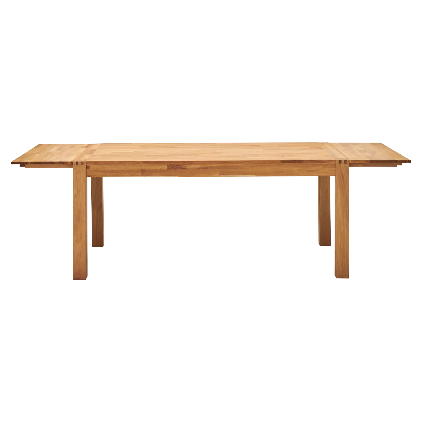 Table à manger rectangulaire chêne massif avec rallonges 6 à 10 personnes Luminescence