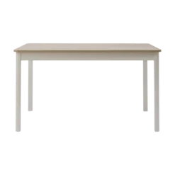 Table à manger rectangulaire décor bois et blanc 4 personnes Adeline