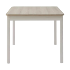 Table à manger rectangulaire décor bois et blanc 4 personnes Adeline