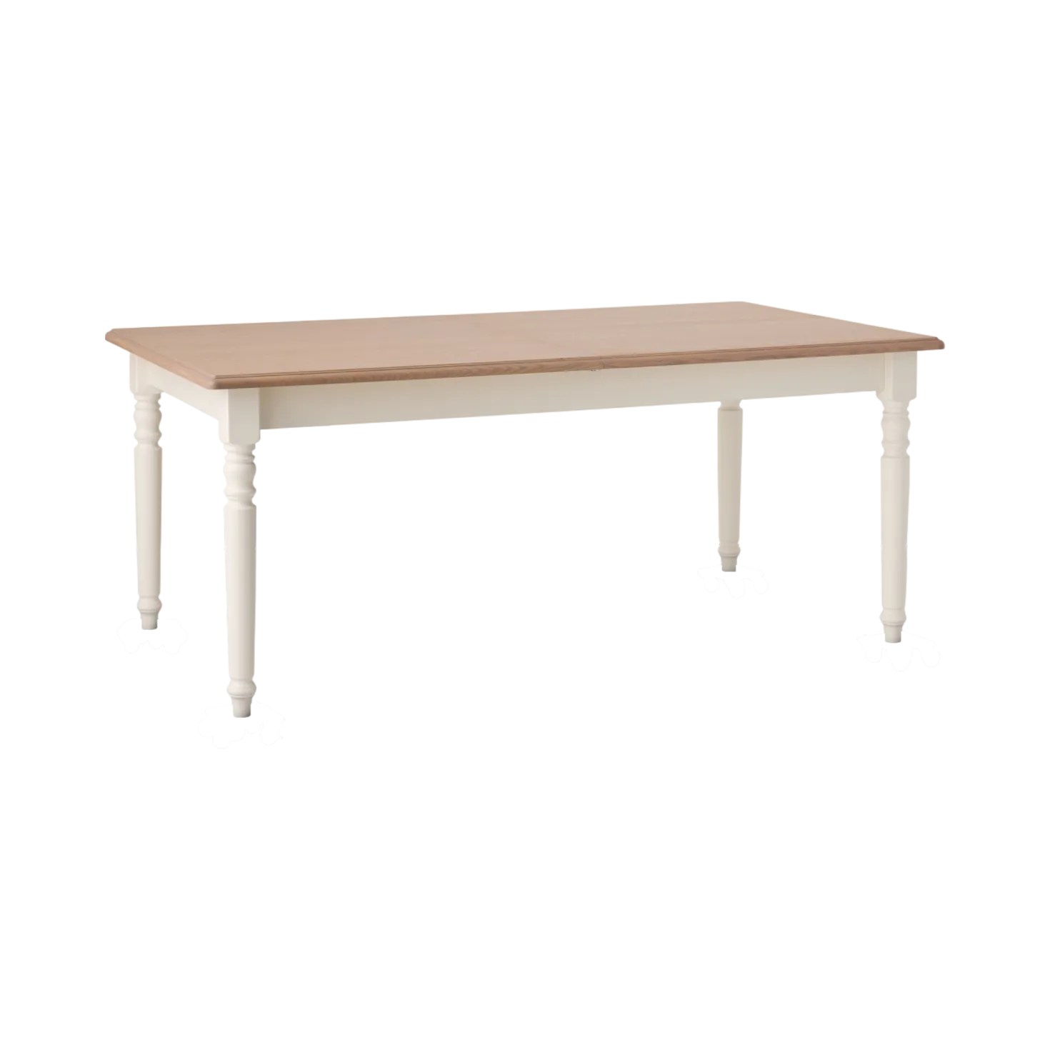 Table à manger rectangulaire extensible bois et blanc 6 à 10 personnes Apolline