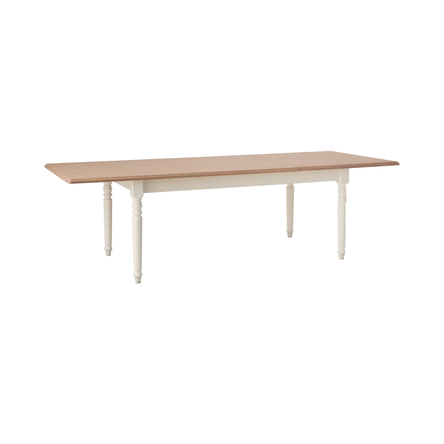 Table à manger rectangulaire extensible bois et blanc 6 à 10 personnes Apolline