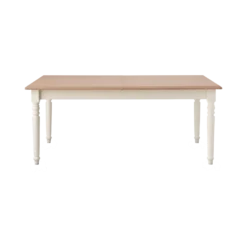 Table à manger rectangulaire extensible bois et blanc 6 à 10 personnes Apolline