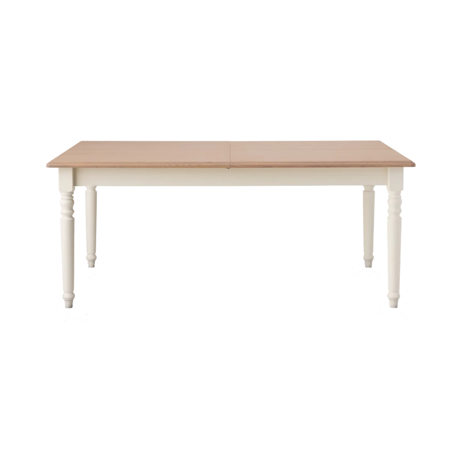 Table à manger rectangulaire extensible bois et blanc 6 à 10 personnes Apolline