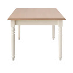 Table à manger rectangulaire extensible bois et blanc 6 à 10 personnes Apolline