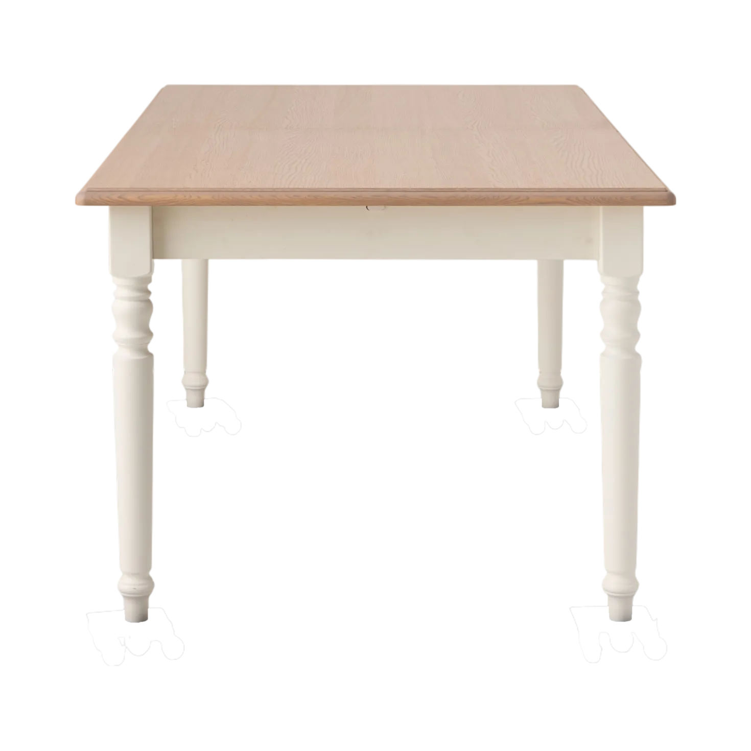 Table à manger rectangulaire extensible bois et blanc 6 à 10 personnes Apolline
