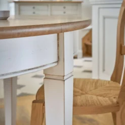 Table à manger ronde extensible bois massif 4 à 8 personnes Embellie