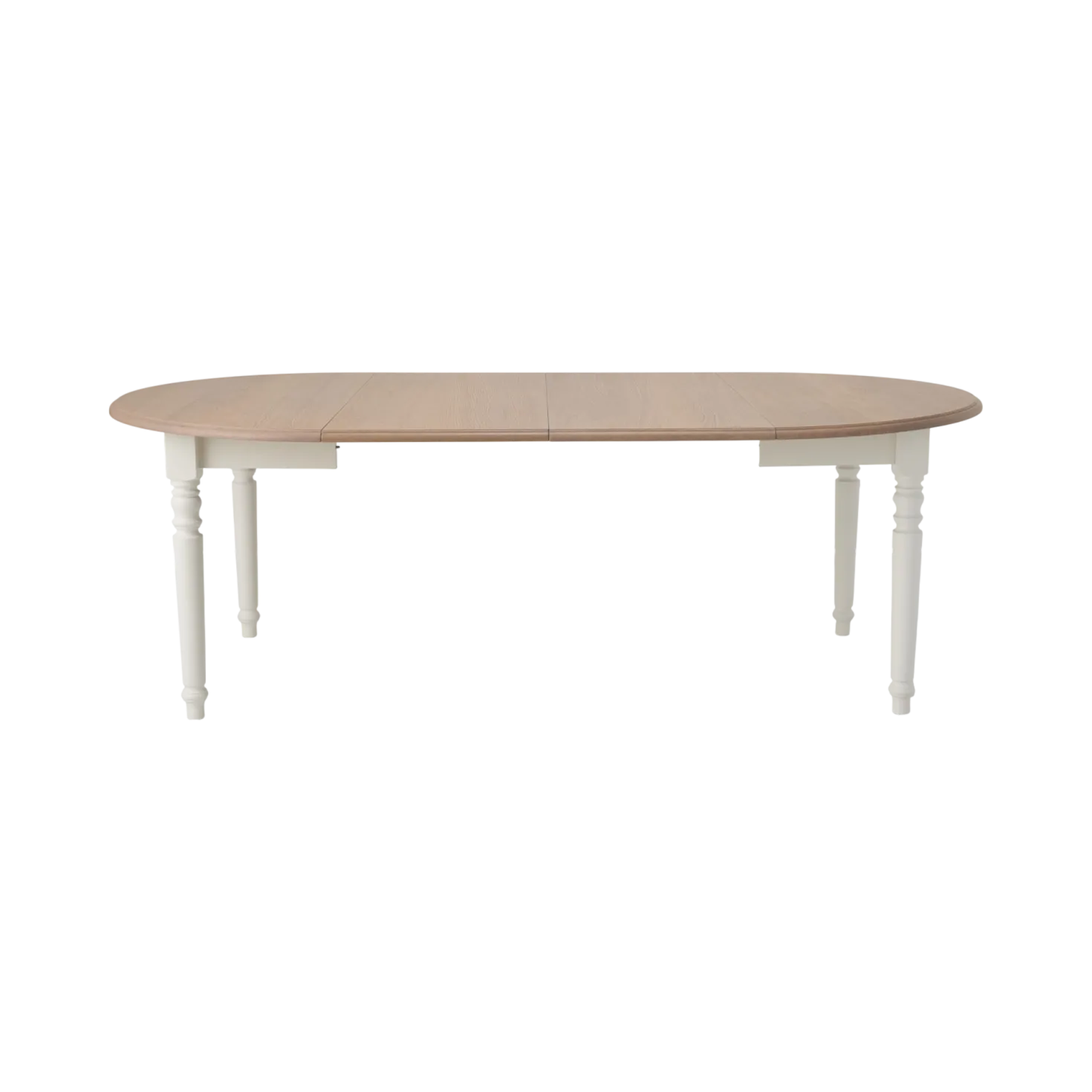 Table à manger ronde extensible blanc et bois 4 à 8 personnes Apolline