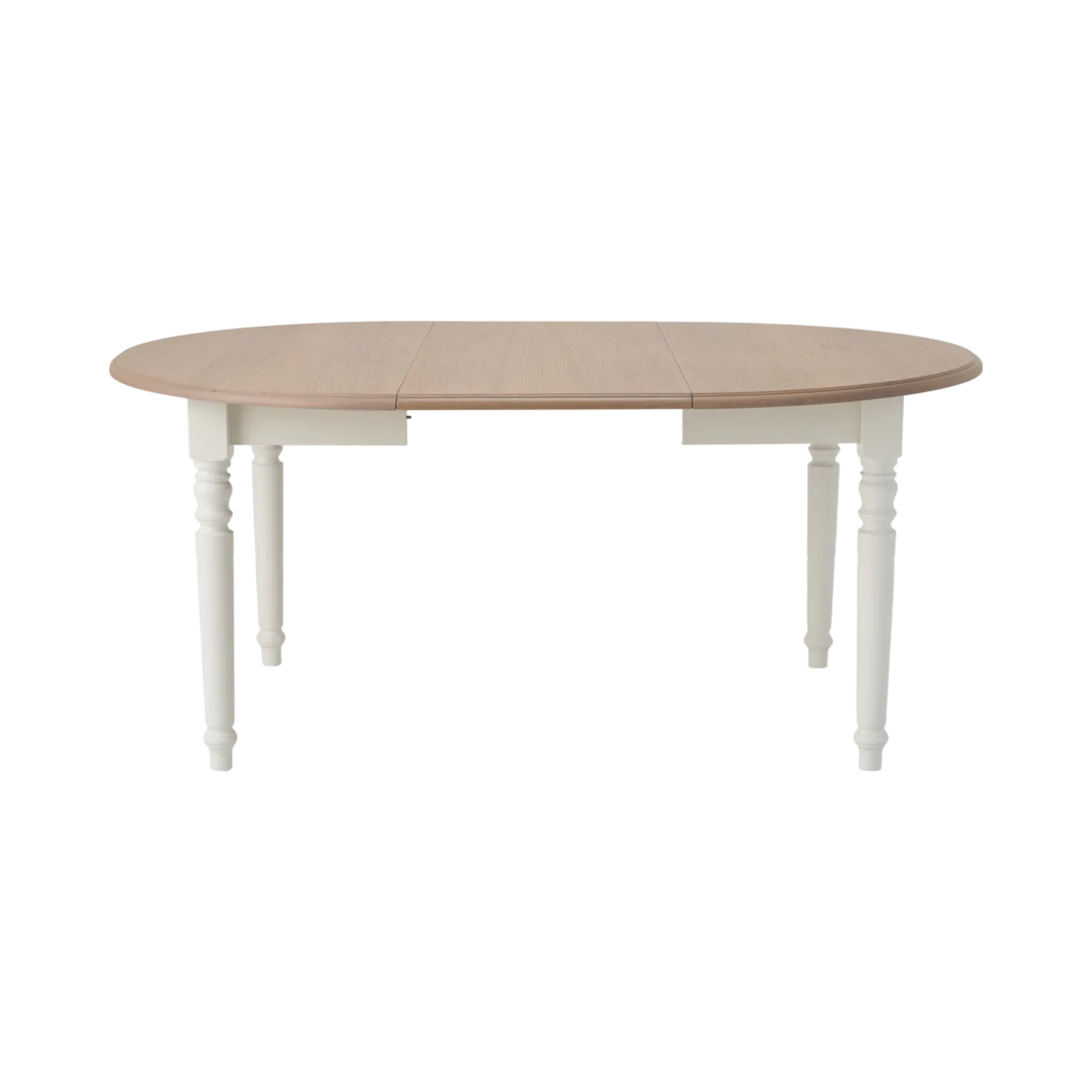 Table à manger ronde extensible blanc et bois 4 à 8 personnes Apolline