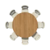 Table ronde bois 8 personnes Alba
