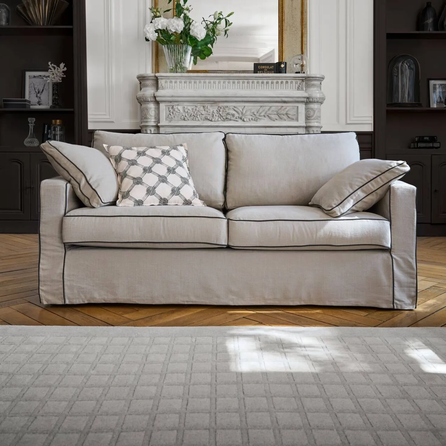 Tapis à carreaux en laine Orietta
