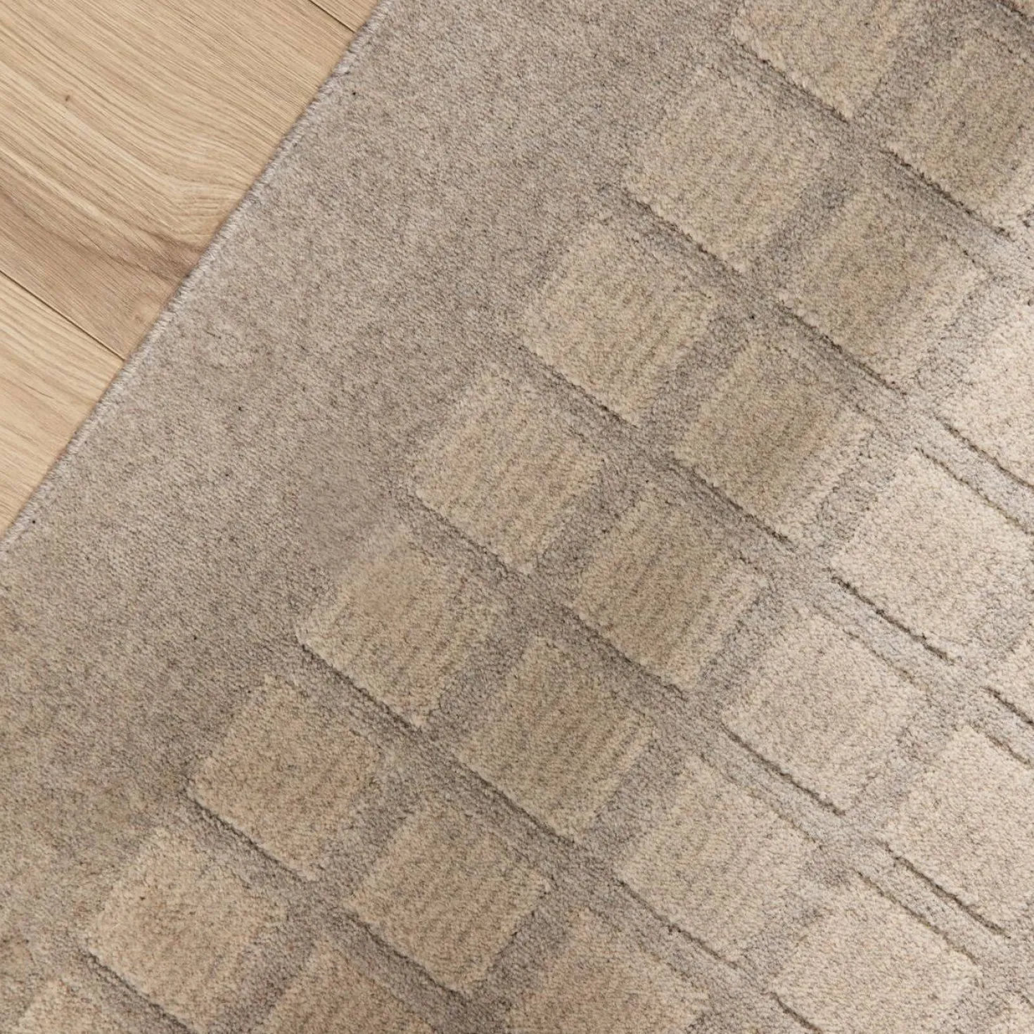 Tapis à carreaux en laine Orietta