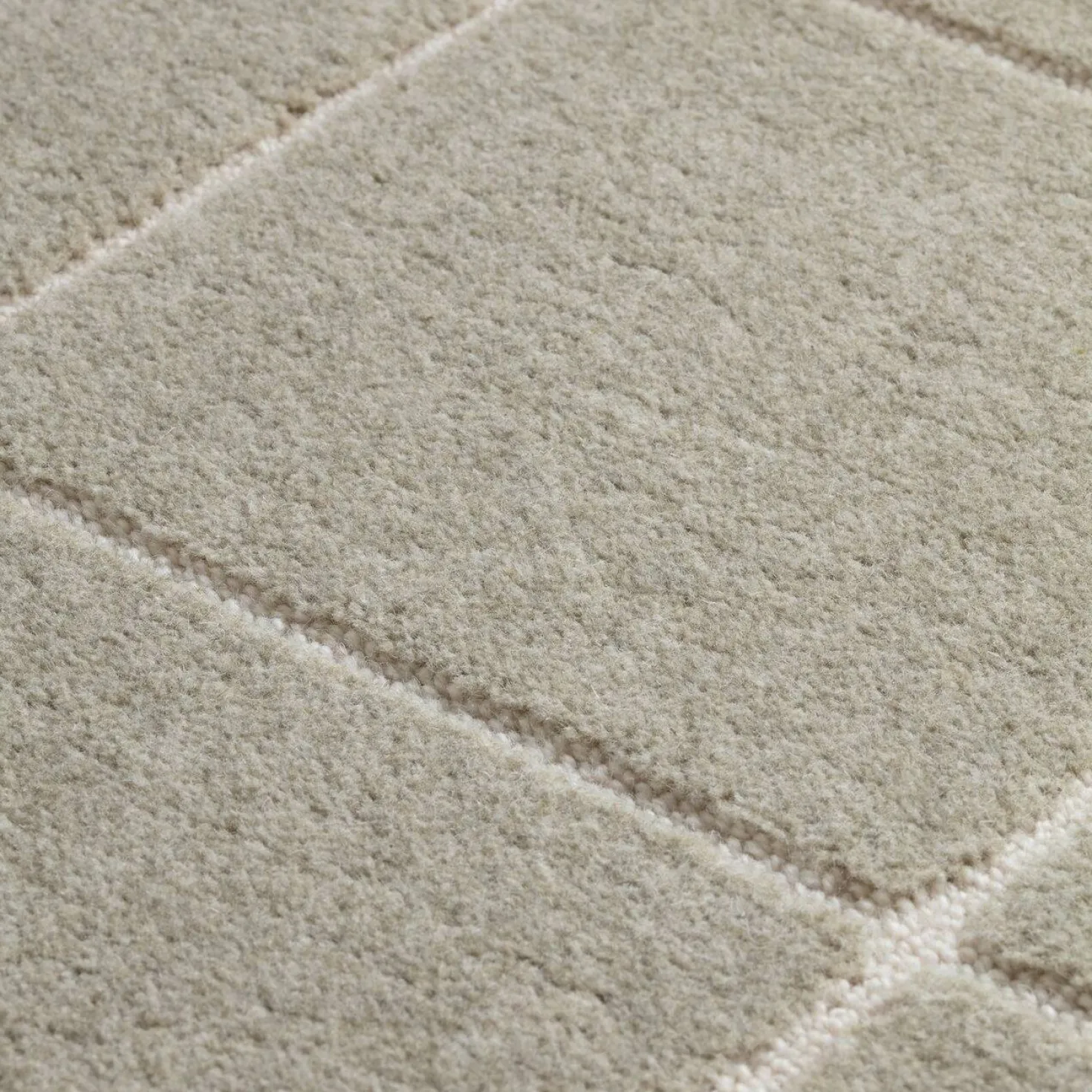 Tapis à carreaux en laine Othilie