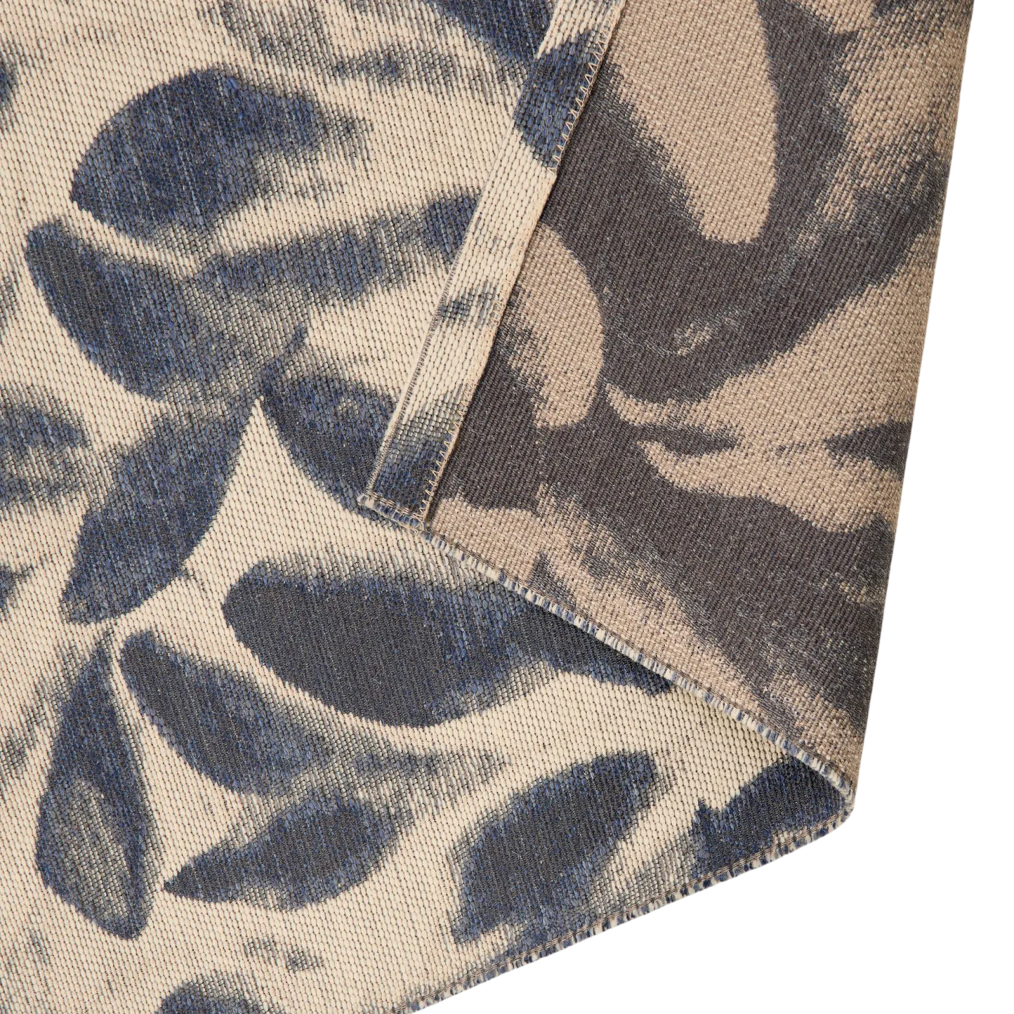 Tapis laine motif végétal Plantain