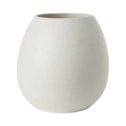 TERAPLAST Cache pot rond en céramique 28cm MURANO blanc