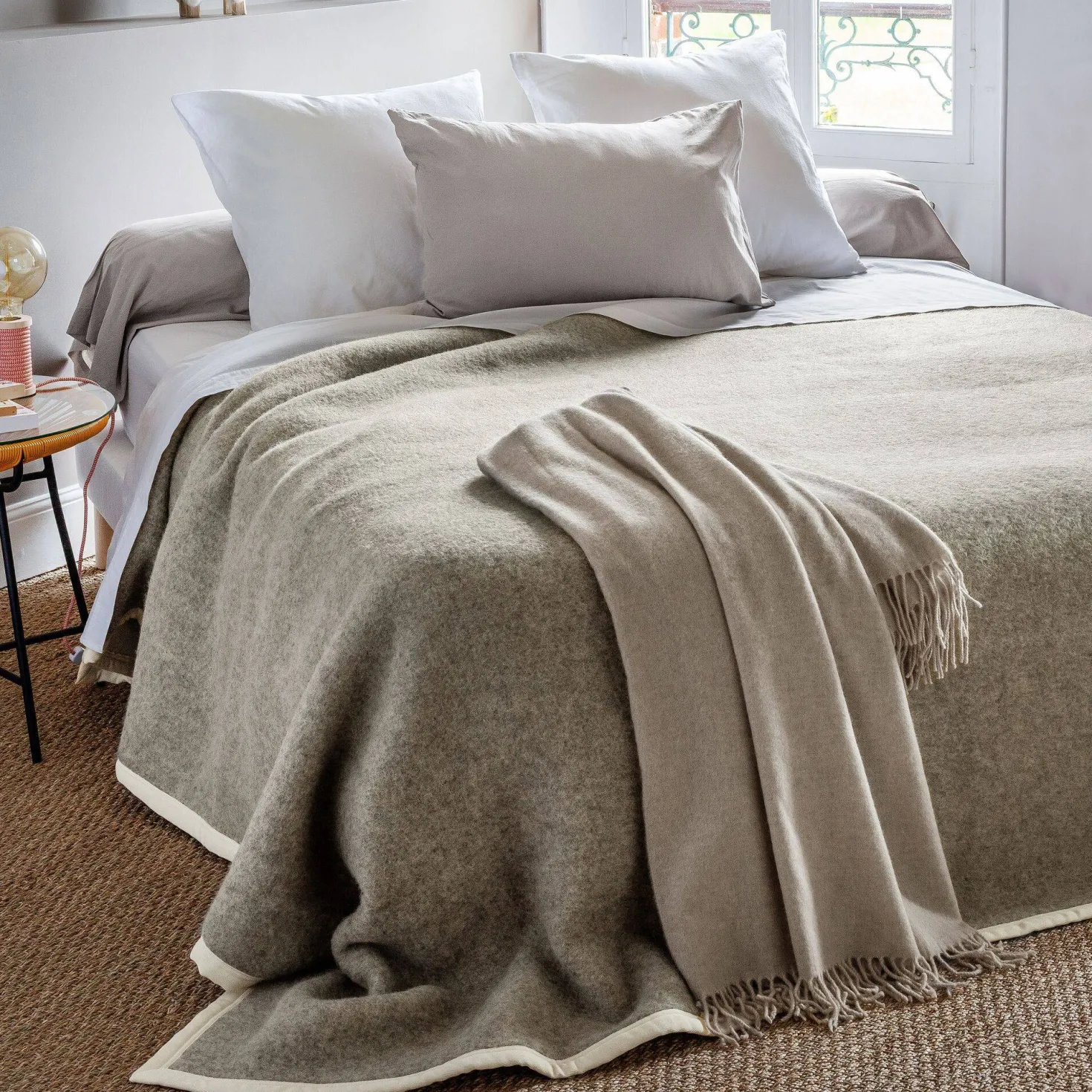 TOISON D'OR Couverture 100% pure laine vierge sans teinture Pastorale