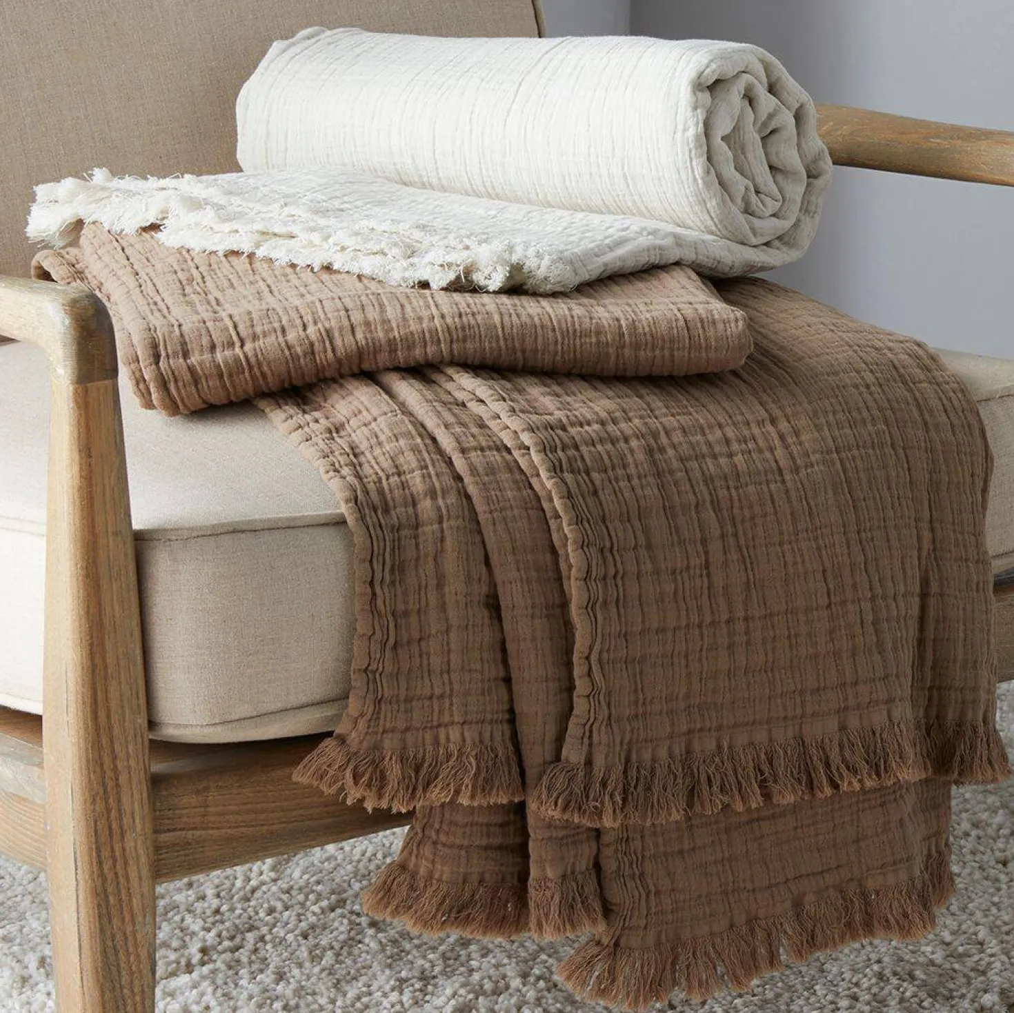 TOISON D'OR Plaid gaze de coton 125 x 180 cm Brehat