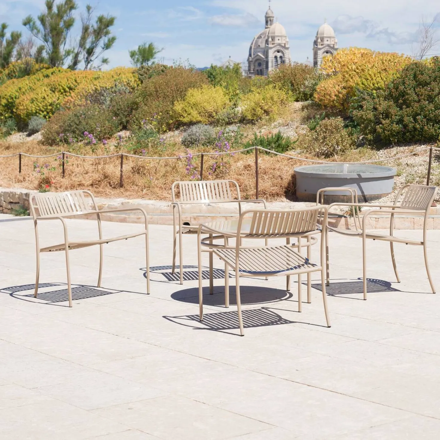 TOLIX Fauteuil lounge lames Patio