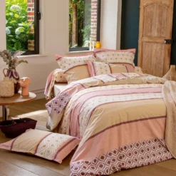 TRADILINGE Taie de traversin coton Inouk rose