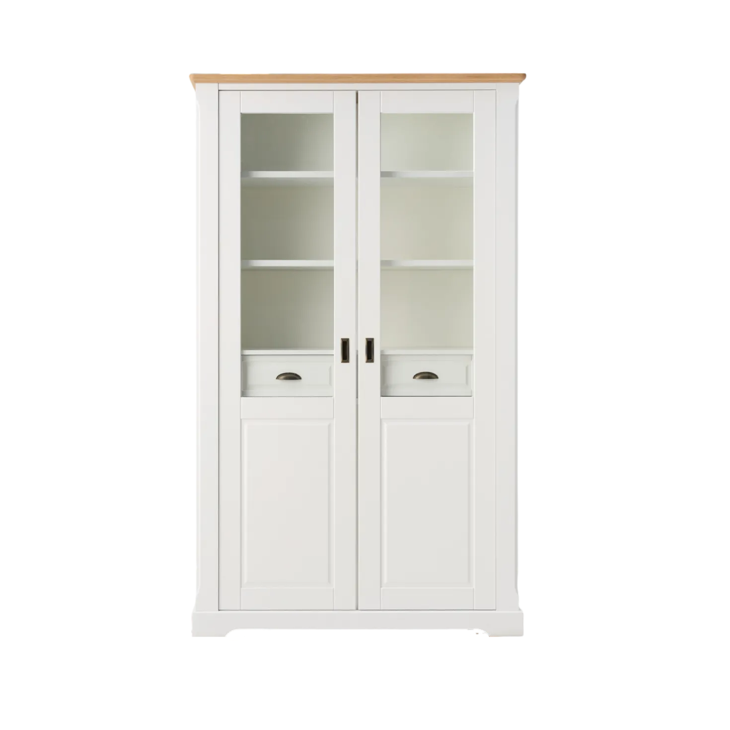 Vaisselier blanc et bois Apolline