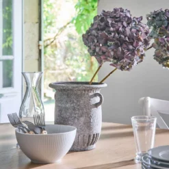 Vase antique céramique déco gris 23 cm Sioren