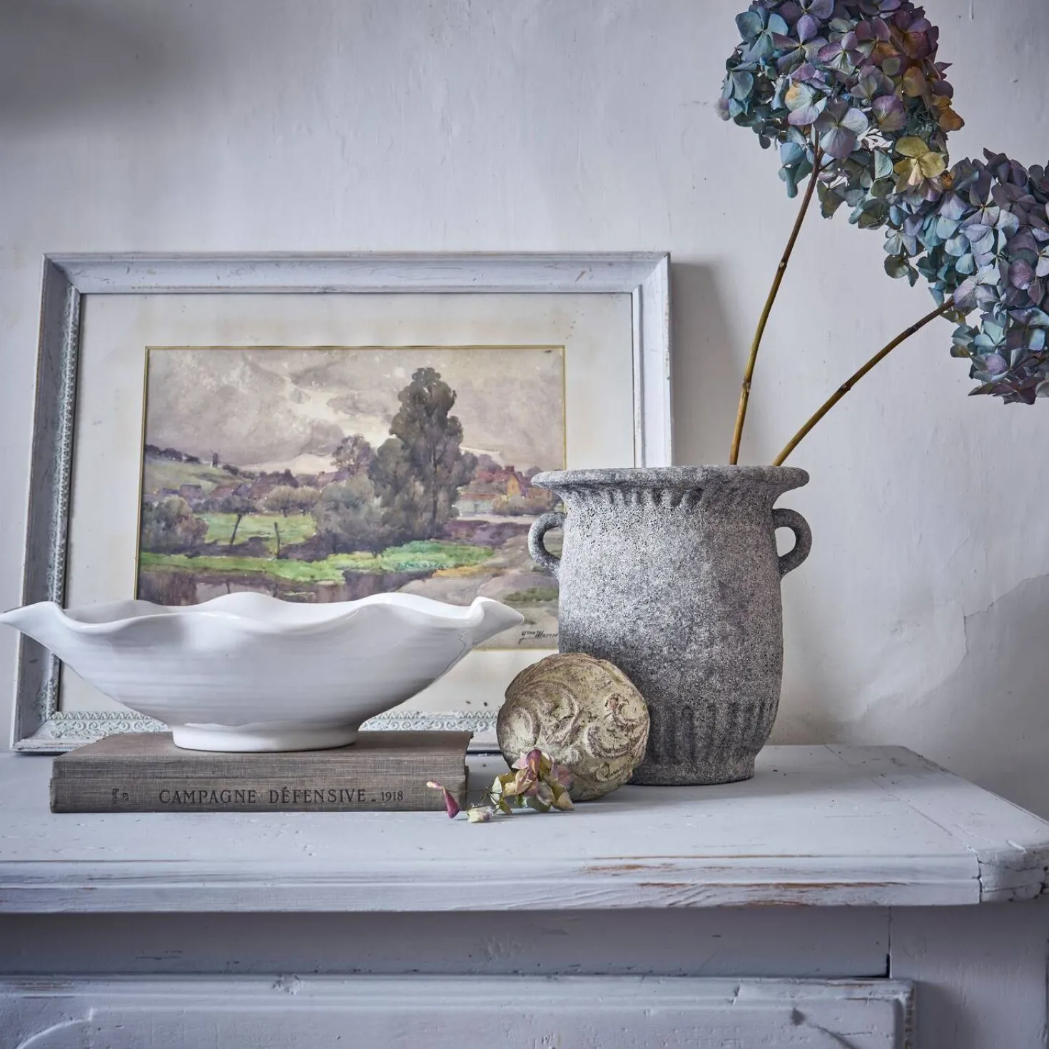 Vase antique céramique déco gris 23 cm Sioren