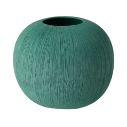 Vase céramique déco effet brossé vert 19 cm Sara