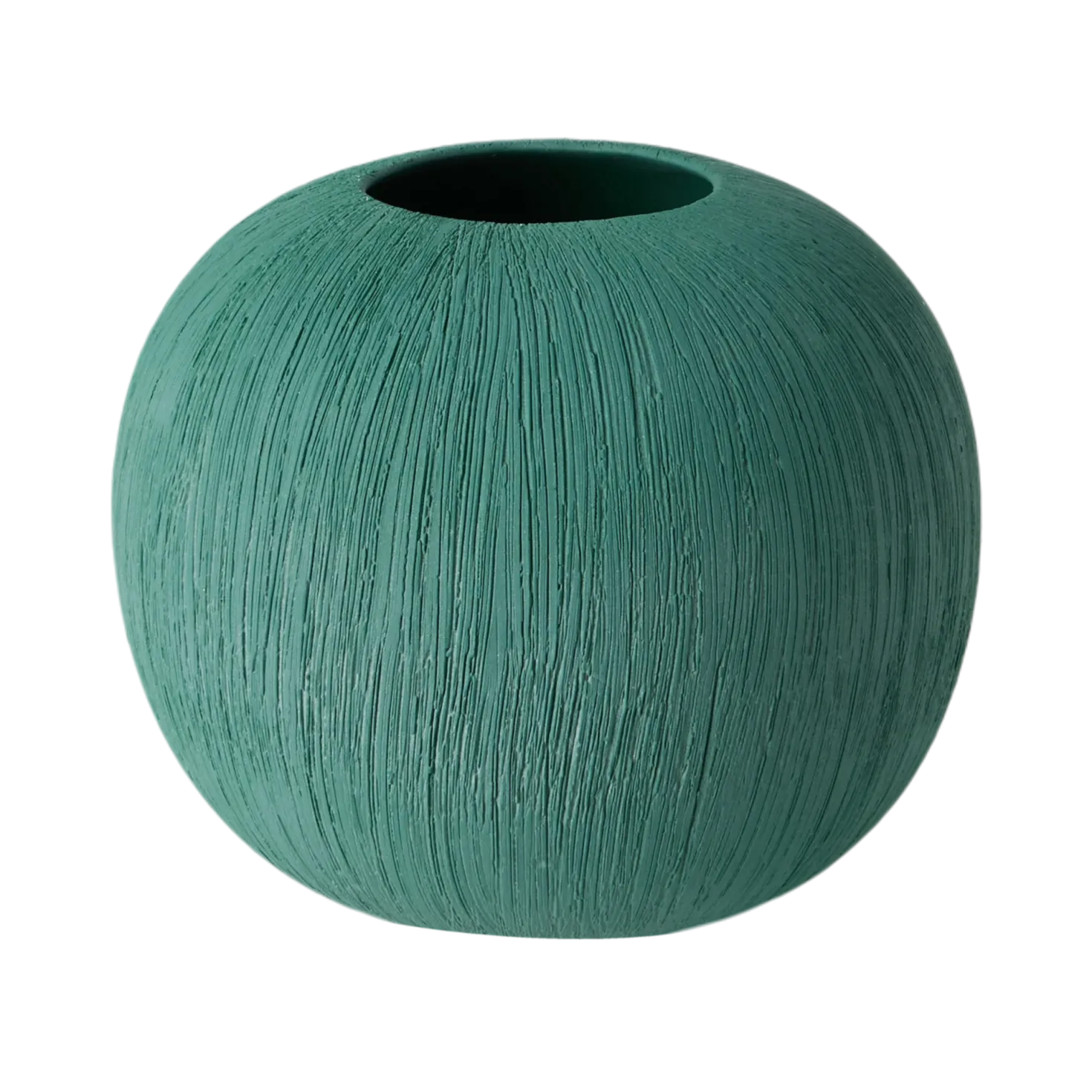 Vase céramique déco effet brossé vert 19 cm Sara