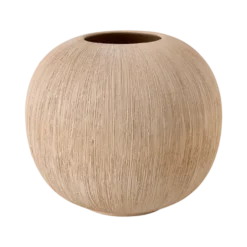 Vase céramique déco effet brossé beige 19 cm Sara