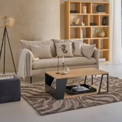 Vase céramique déco effet brossé beige 19 cm Sara