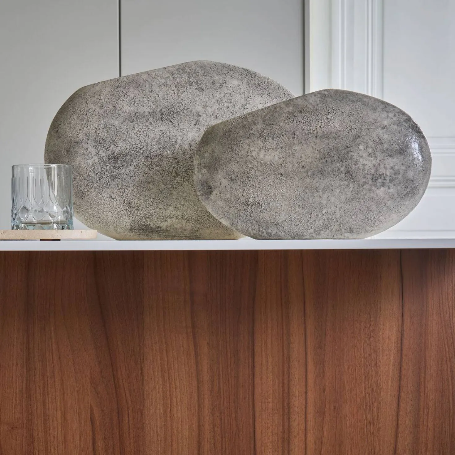 Vase céramique déco gris 21 cm Swen