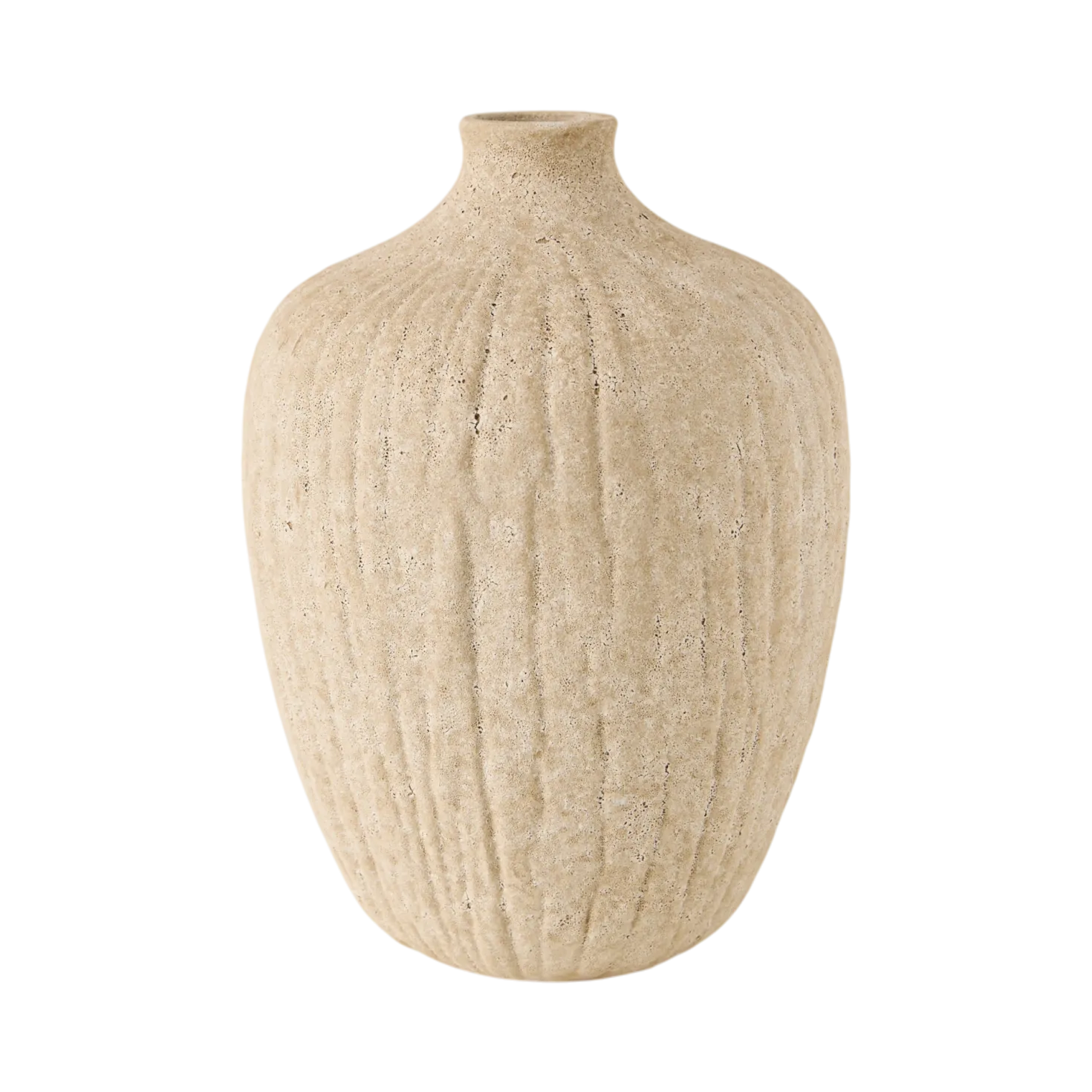 Vase céramique déco texturé beige 27 cm Siméon