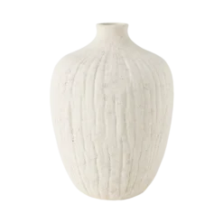 Vase céramique déco texturé blanc 27 cm Siméon