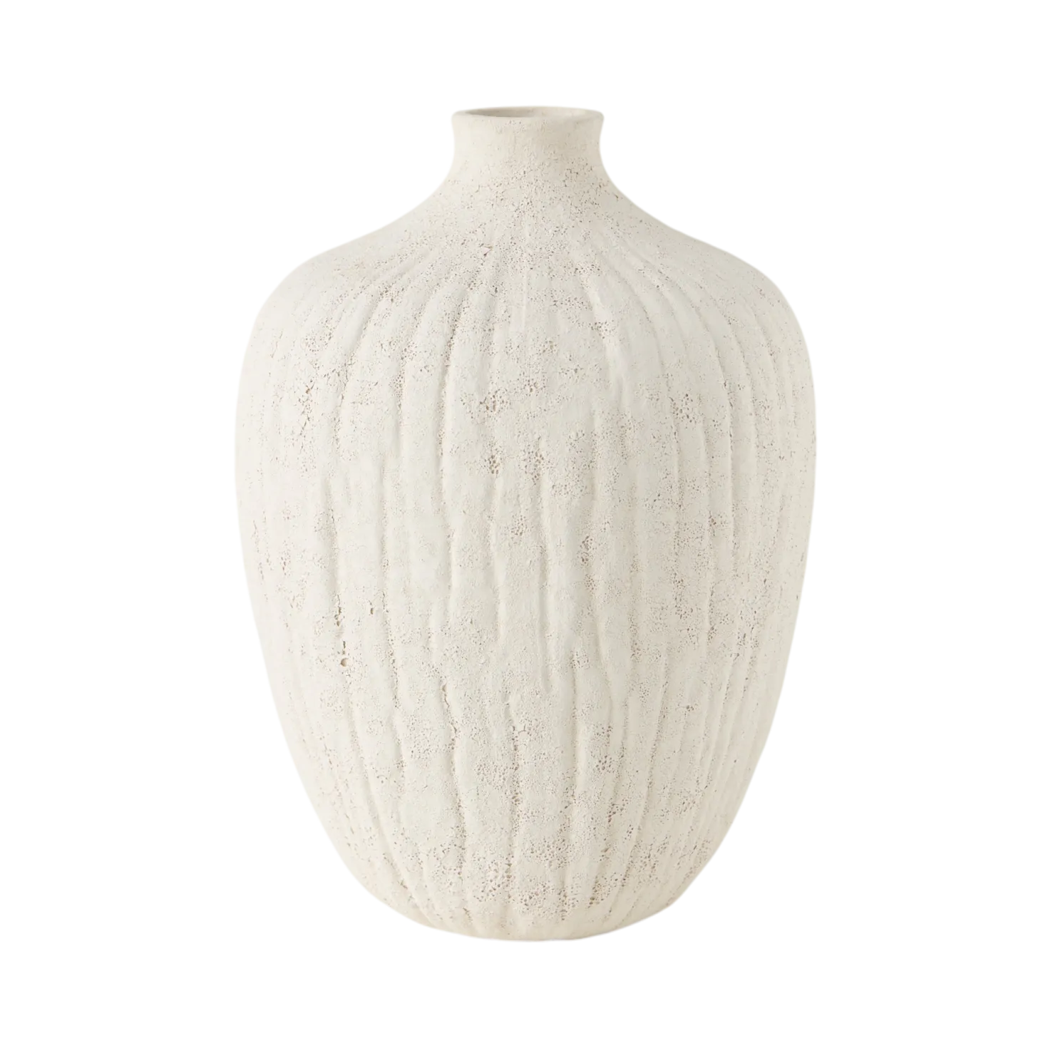 Vase céramique déco texturé blanc 27 cm Siméon
