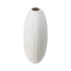 Vase céramique déco texturé blanc 42 cm Sila