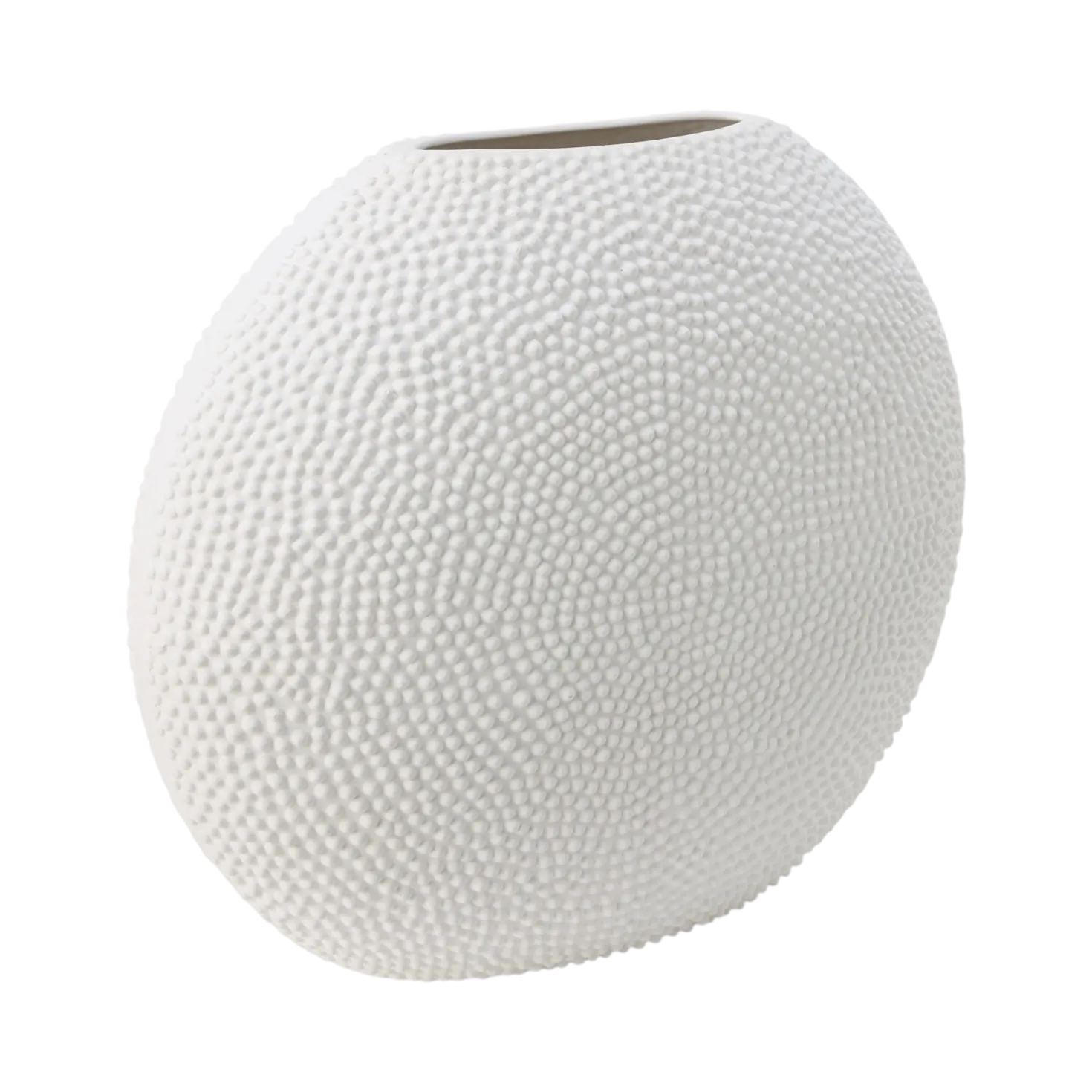 Vase céramique déco texturé blanc 42 cm Sila