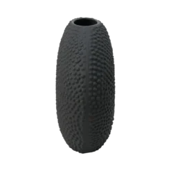 Vase céramique déco texturé noir 27 cm Sila